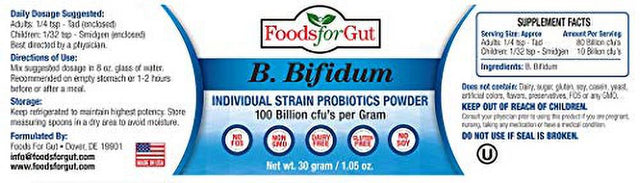 Bifidobacterium Bifidum Probiotic Powder 100 Billion Cfu'S 30 Gram | Digestive & Immune Support | High Potency | B. Bifidum