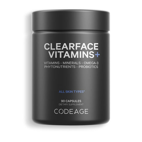 Codeage Clearface, Pantothenic Acid & Niacin, Skin Vitamins & Botanical Blend, Probiotics, 90 Ct