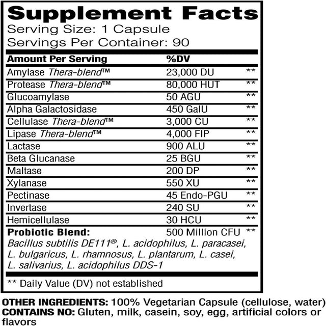 Enzymedica Digest Gold + Probiotics, 2-In-1 Advanced Formula, Supports Healthy Gut with 9 Different Probiotic Strains, Improves Digestion, 90 Capsules