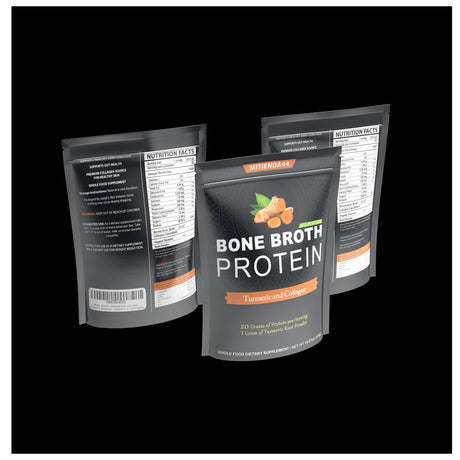 Bone Broth Superfood Ancient Protein Organic Tumeric & Collagen Peptides Bovine Bone Unflavored Premium , Keto & Paleo Friendly Nutrition,Non-Gmo,Gluten Free Supports Joints & Gut Health New - 16.57Oz