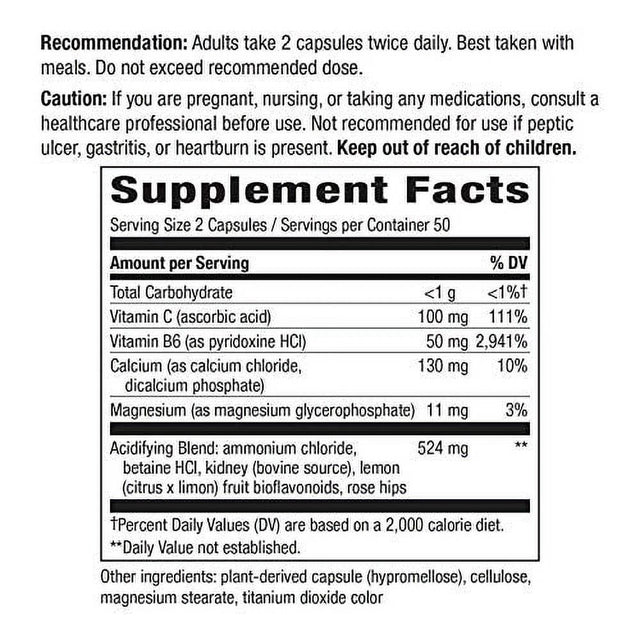 Nature'S Way Acid-A-Cal Formula, 100 Capsules