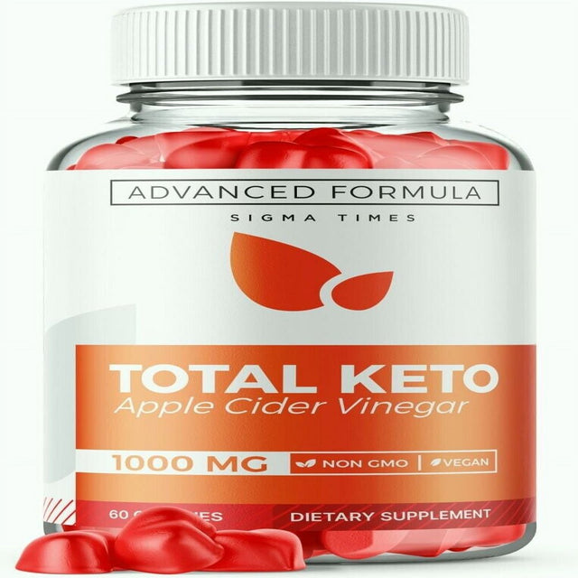 Total Keto ACV 1000Mg Weight Loss Gummies to Lose Belly Fat and Suppress Appetite 60 Gummies