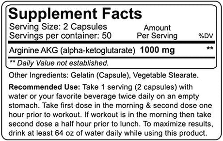 Nutrakey Arginine 500Mg, 100 Count