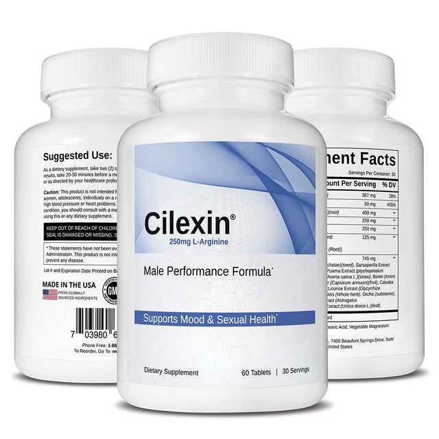 Cilexin with Zinc, L-Arginine and Tongkat Ali for Men’S Performance. Supplement - 60 Tablets