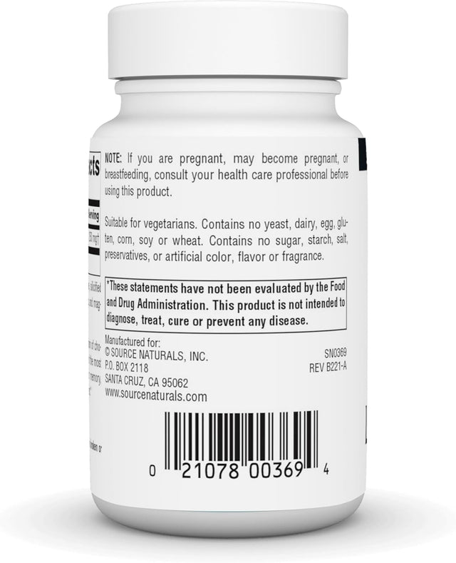 Source Naturals Acetyl L-Carnitine - Supports Healthy Brain Function & Memory - 90 Tablets