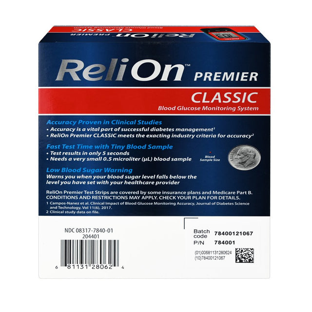 Relion Premier CLASSIC Blood Glucose Monitoring System