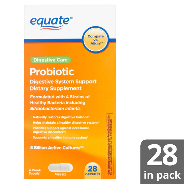 Equate Digestive Care Probiotic Capsules, 28 Count