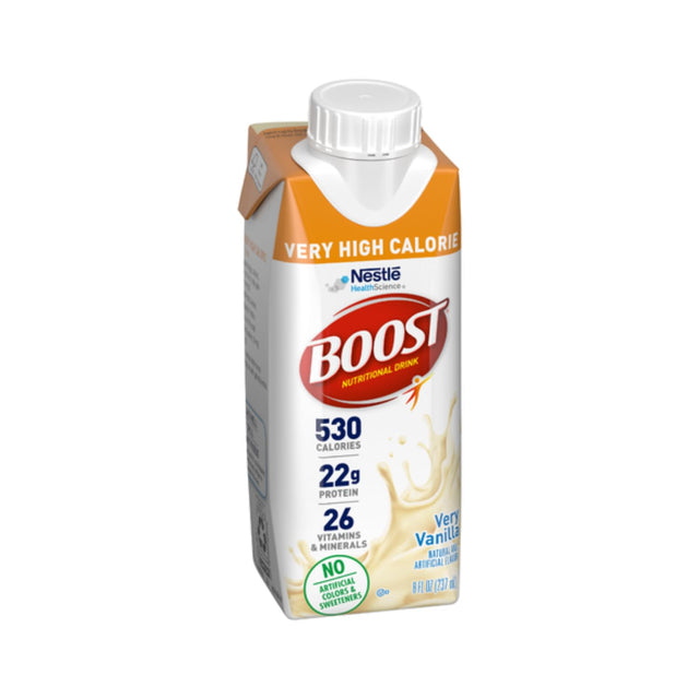 Boost Very High Calorie Nutritional Drink, Very Vanilla - No Artificial Colors or Sweeteners - 8 FL OZ (Pack of 27)