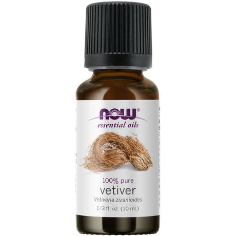 Now Essential Oils Vetiver Oil Woodsy Aromatherapy Scent -- 0.34 Fl Oz