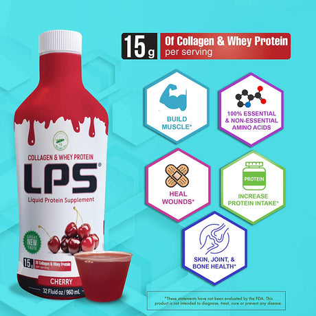 Nutritional Designs LPS Liquid Collagen & Whey Protein Supplement - Sugar-Free Non-Gmo Drink - Promotes Healthy Skin & Hair for Men & Women (Neutral)