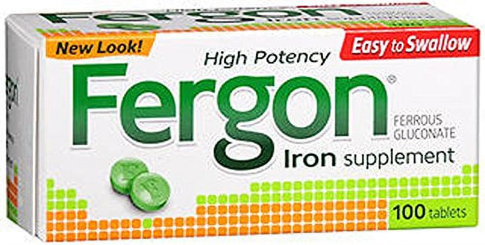 5 Pack - Fergon High Potency Iron Supplement Tablets - 100 Count ...