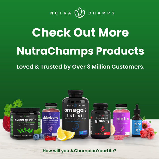 Nutrachamps Super Greens Powder Premium Vegan Superfood | 20+ Organic Green Veggie Whole Foods | Wheat Grass, Spirulina, Chlorella & More | Antioxidant, Digestive Enzyme & Probiotic Blends