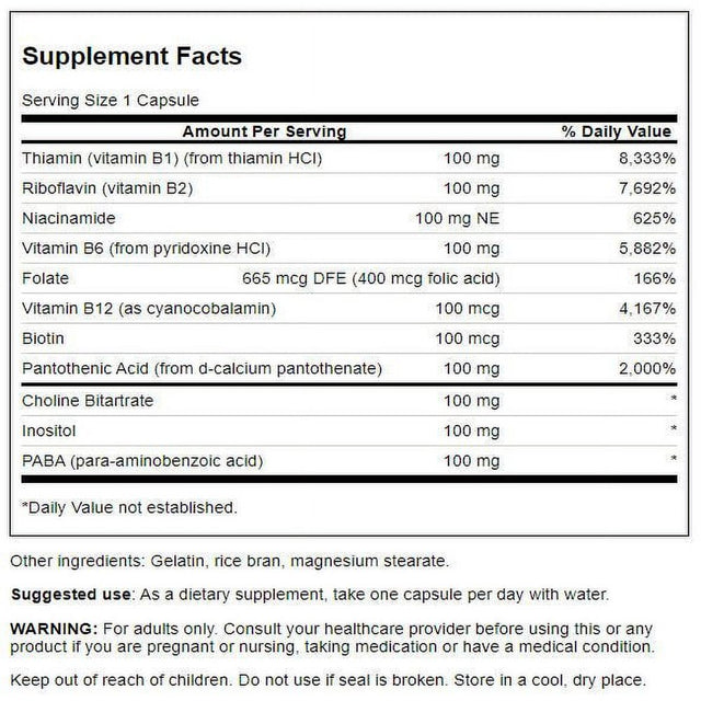 Swanson Balance B-100 Complex - High Potency 100 Capsules