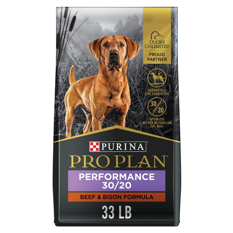 Purina Pro Plan Performance 30/20 Dry Dog Food Beef Bison, 33 Lb Bag