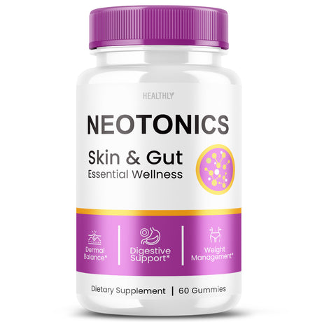 Neotonics Skin and Gut Gummies Dermal Balance Digestive Support and Weight Management (60 Gummies)