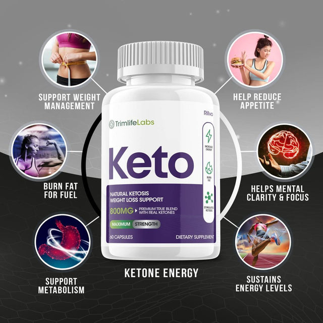 Trim Life Keto Advanced Weight Loss Supplement Ketosis Pills 60 Capsules