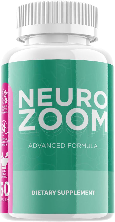 (1 Pack) Neuro Zoom - Brain Boost Supplement - Dietary Supplement for Focus, Memory, Clarity, Cognitive - Advanced Nootropic Support Formula for Maximum Strength - 60 Capsules