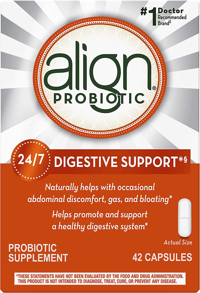 Align Probiotic, Probiotics for Women and Men, Daily Probiotic Supplement for Digestive Health*, #1 Recommended Probiotic by Doctors and Gastroenterologists‡, 42 Capsules