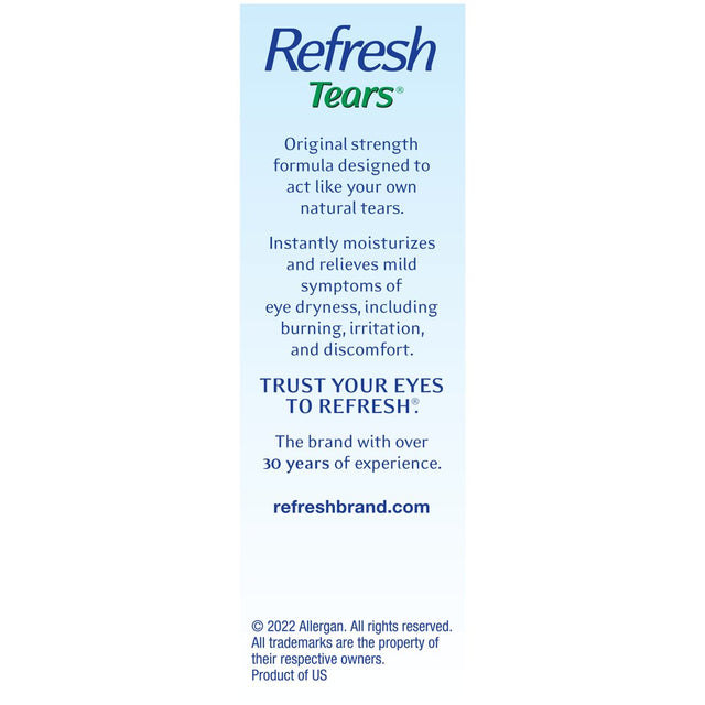 Refresh Tears Lubricant Eye Drops Preserved Tears, 30 Ml, 2 Bottles