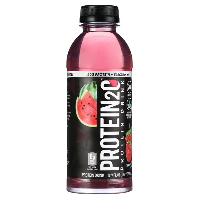 Protein2O 20G Whey Protein Infused Water plus Electrolytes, Strawberry Watermelon, 16.9 Fl Oz (Pk of 4)