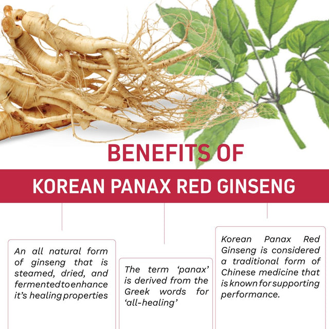 High Strength Korean Red Panax Ginseng Capsules | 1500 Mg Supplement | 120 Vegan Pills | with Ginsenosides Powder Extract to Support Energy, Endurance, Mood, Performance