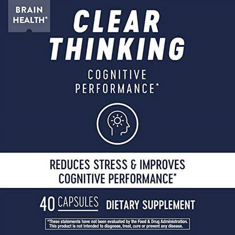 Nature'S Way Clear Thinking Cognitive Performance*, Ashwagandha, Reduces Stress and Supports Cognitive Performance*, 40 Capsules