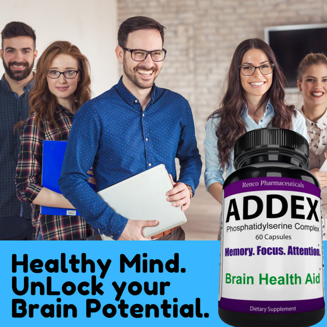 Addex Brain Booster Vitamins for Men & Women, Support Memory and Focus - Improve Brain Focus, Clarity & Memory Supplements for Seniors & Adults, Energy & Mood Booster 60 Count