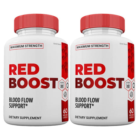 Red Boost, Red Boost Blood Flow Support Pills for Men, for Healthy Blood Circulation and Healthy Glucose Maximum Strength (2 Bottles)