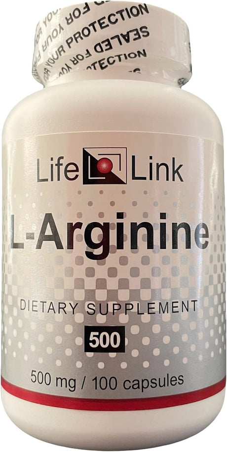 Lifelink L-Arginine | 500 Mg X 100 Capsules | Precursor to Nitric Oxide | Healthy Blood Flow, Heart Health | Gluten Free & Non-Gmo | Made in the USA