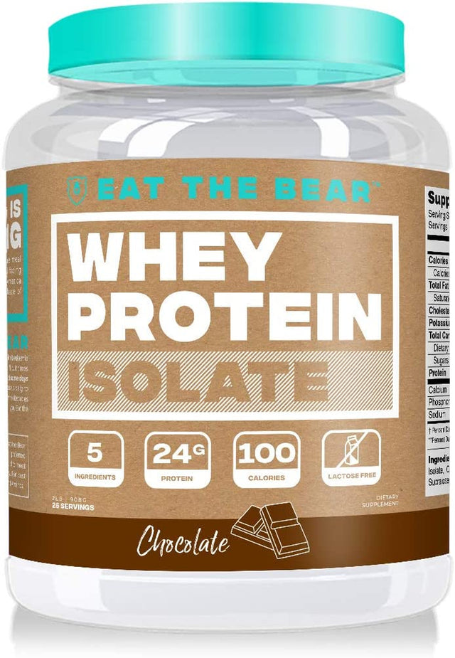 Eat the Bear Whey Protein Isolate Protein Powder 2 Lbs (Chocolate)