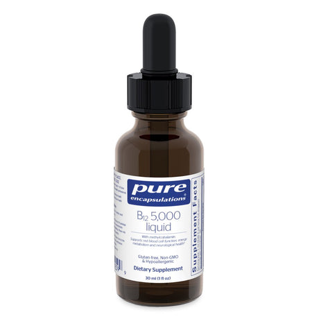 Pure Encapsulations B12 5,000 Liquid | Vitamin B12 Methylcobalamin Supplement to Support Energy, Nerve Health, Cognitive Function, and Blood Cells* | 1 Fl. Oz.