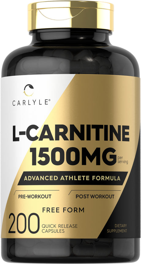 L Carnitine 1500Mg | 200 Capsules | Advanced Athlete Formula | by Carlyle