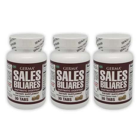 Germa Bile Salts Dietary Supplement. Aids in the Digestion of Starch, Protein and Fat. 30 Tablets. Pack of 3