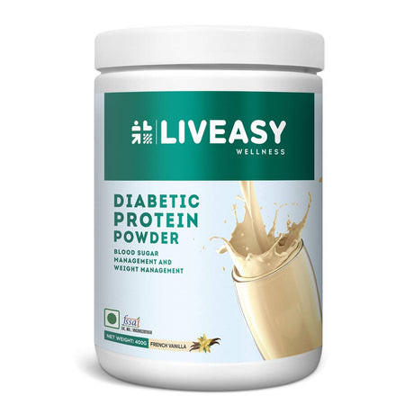 Liveasy Wellness Diabetic Protein | Blood Sugar & Weight Management (Vanilla, 400 G)
