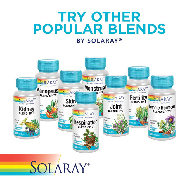 Solaray Respiration Blend SP-3 | Herbal Blend W/ Cell Salt Nutrients to Help Support Healthy Respiration | Non-Gmo, Vegan | 50 Servings | 100 Vegcaps