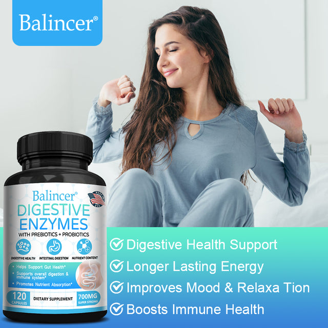 Balincer Digestive Enzyme Supplement - 700 Mg - Vegan Formula for Gut Health, Digestion and Immune Support