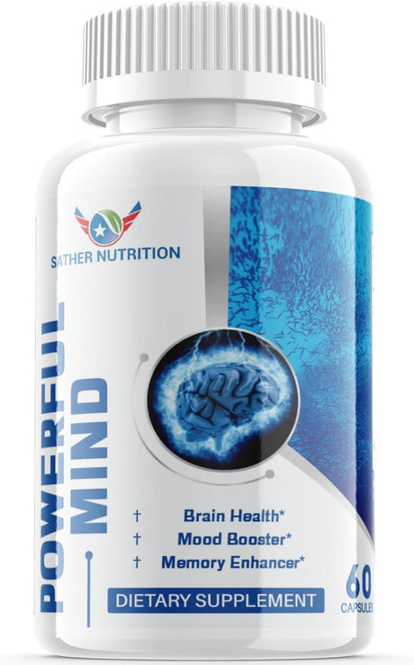 (1 Pack) Powerful Mind - Brain Boost Supplement - Dietary Supplement for Focus, Memory, Clarity, Cognitive - Advanced Nootropic Support Formula for Maximum Strength - 60 Capsules