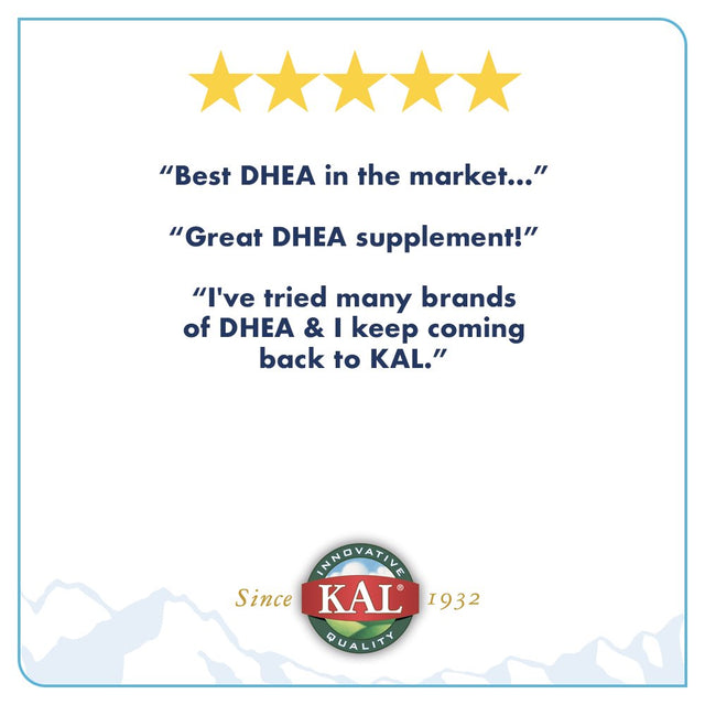 KAL DHEA 5 Mg | 99.5% Pure & Micronized | Healthy Balance & Aging Support Formula for Men & Women | Lab Verified & Vegetarian | 60 Tablets