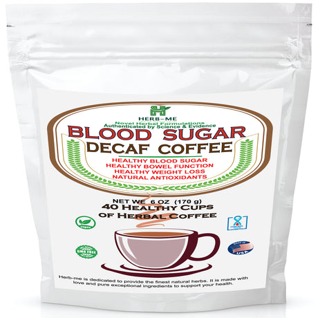 Herbme, Sugar Balance-Decaf Coffee- All Organic- Diabetes & Obesity Control- 94 Servings