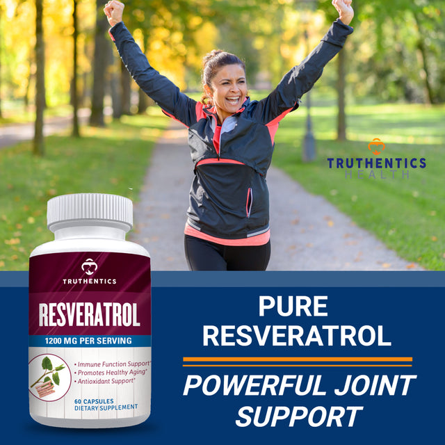 Truthentics Resveratrol 1200 MG plus Probiotic Immune Support Bundle - Healthy Aging, Heart & Gut Health - 60 Capsules Each