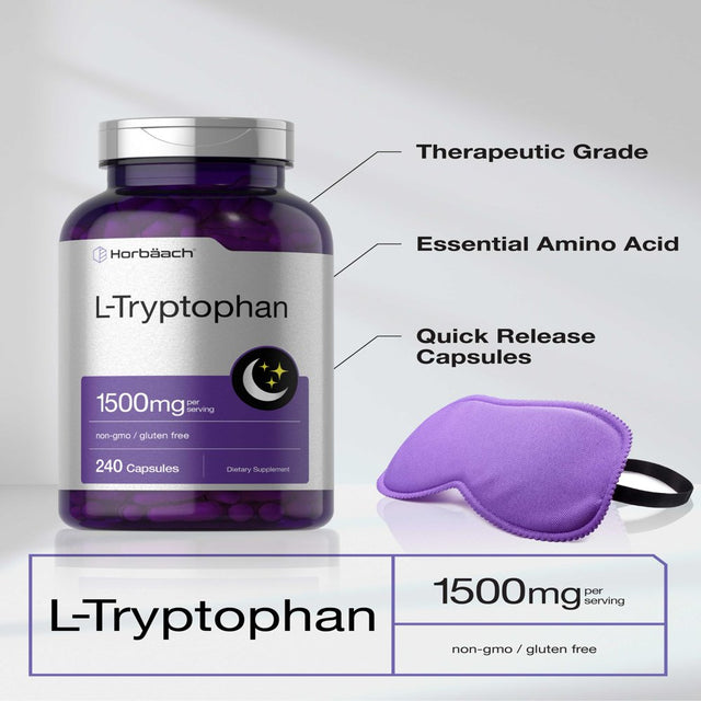 L Tryptophan 1500Mg | 240 Capsules | Extra Strength | by Horbaach