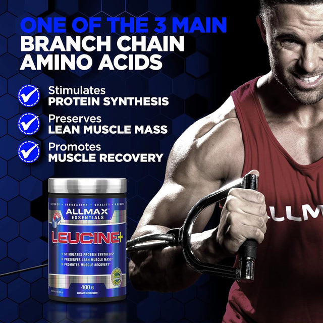 ALLMAX LEUCINE - 400 G - Stimulates Protein Synthesis, Preserves Lean Muscle & Promotes Recovery - 80 Servings