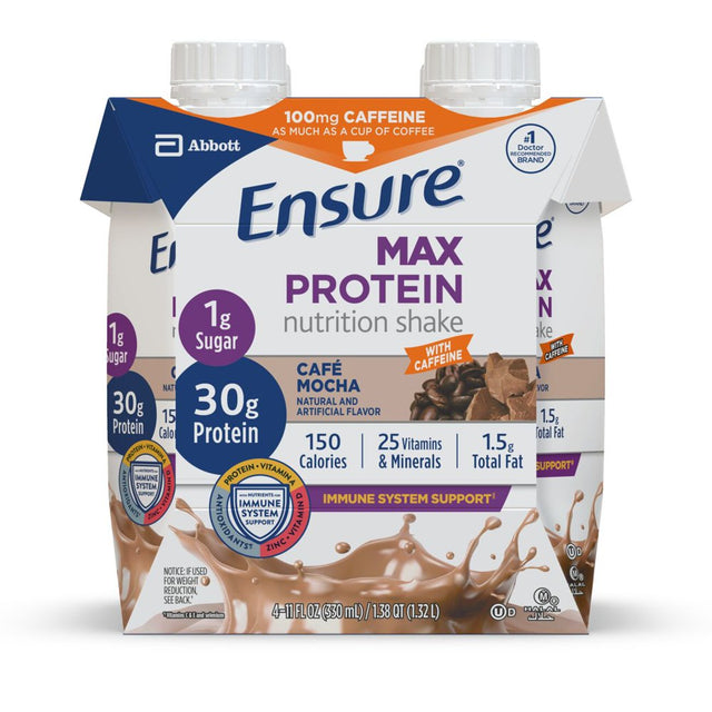 Ensure Max Protein Nutrition Shake, Cafe Mocha, 11 Fl Oz, 4 Count