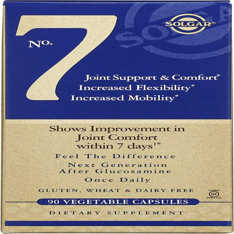 Solgar No. 7 Joint Support and Comfort, Increased Mobility & Flexibility, Gluten-Free, Dairy-Free, Non-Gmo, 90 Vegetarian Capsules