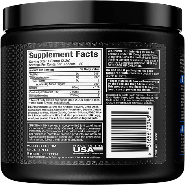 Creatine Powder | Muscletech Cell-Tech Creactor | Creatine Hcl Formula | Muscle Builder for Men & Women | Creatine Hcl + Free-Acid Creatine | Creatine Supplements | Blue Raspberry Blast, 120 Servings