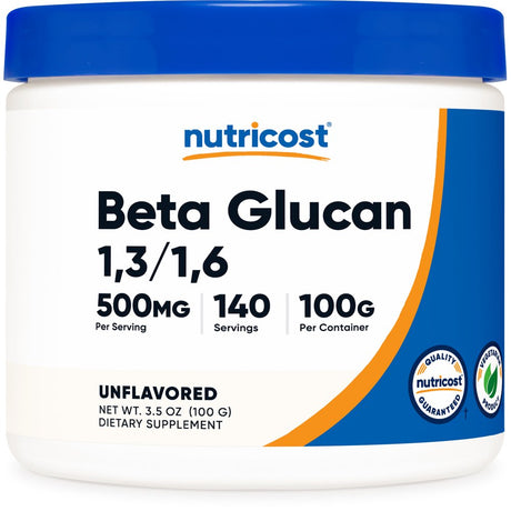 Nutricost Beta Glucan Supplement Powder 100 Grams (140 Servings)
