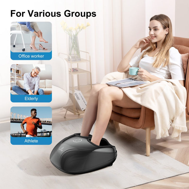 Comfier Shiatsu Foot Massager with Heat, Kneading Rolling Compression Feet Massage Machine for Circulation Plantar Fasciitis Neuropathy Pain, Size up to 13''