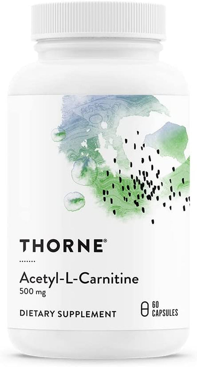 Thorne Acetyl-L-Carnitine - 500 Mg - Supports Brain Function and Healthy Nerve Sensations in the Hands and Feet - Gluten-Free, Soy-Free, Dairy-Free - 60 Capsules