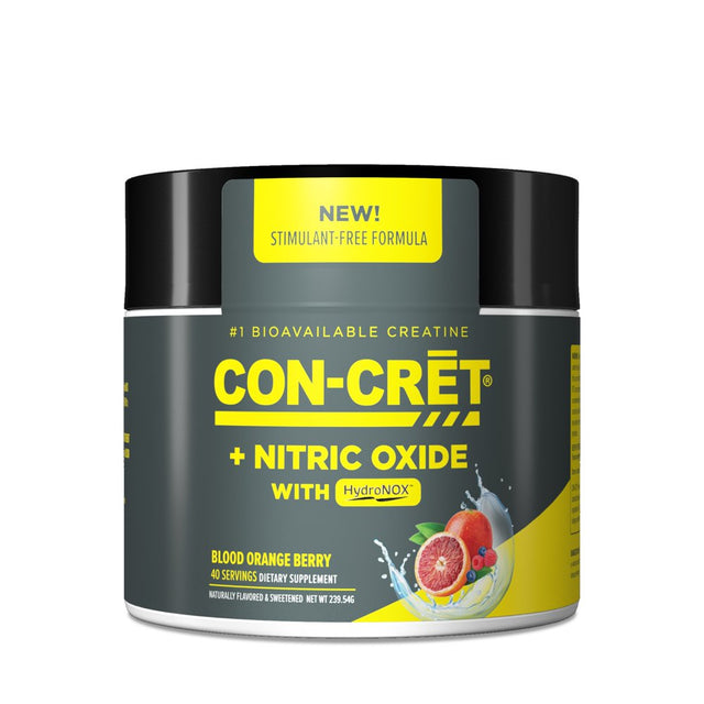 CON-CRET+ NITRIC OXIDE with Hydronox™, Blood Orange Berry Powder, Patented Creatine Hcl with Hydronox™ and Organic Beet Root Extract, Promotes Vasodilation, 40 Servings