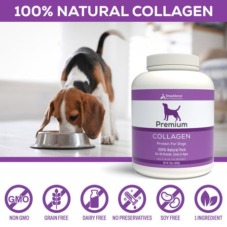 100% Collagen Protein for Dogs | Hip & Joint | Allergy Relief | Digestive Aid | Overall Health | 8 Lb